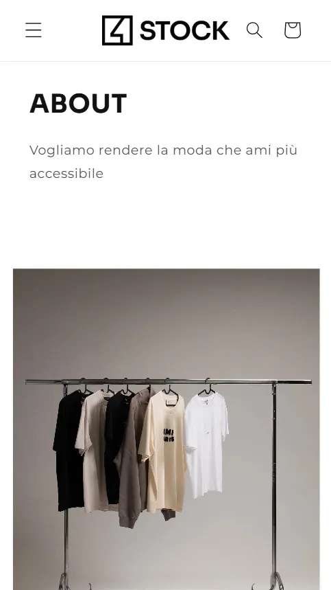 La pagina About di 4stock da telefono.