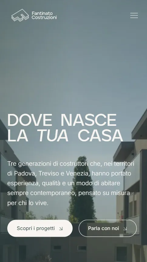 La home di Fantinato Costruzioni da telefono.